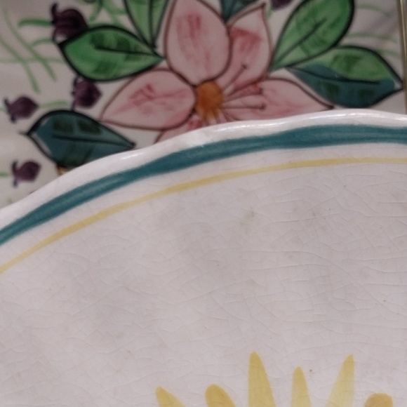 Pair Vintage Blue Ridge Mix Match Plates Floral Design ca 19030s-40s - Picture 4 of 7